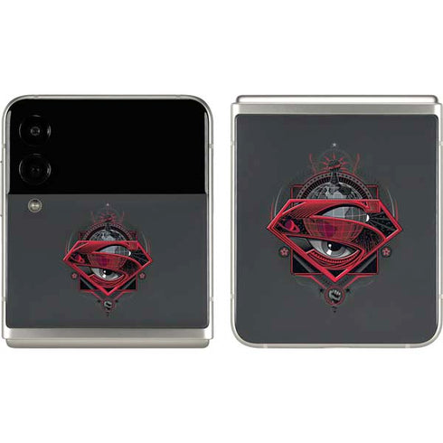 DC Comics Superman Grey Eye Collage Galaxy Z Flip3 5G Skin